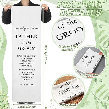 HunnmingRe Groom Father Wedding Memorial Reserved Chair Sign Banner in Loving - Image 3