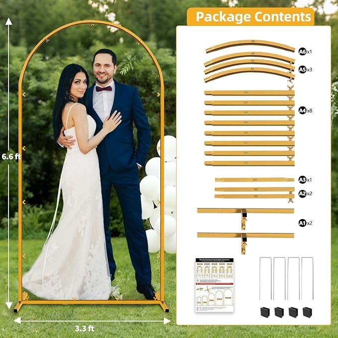6.6 FT Wedding Arch Backdrop Stand - Image 7