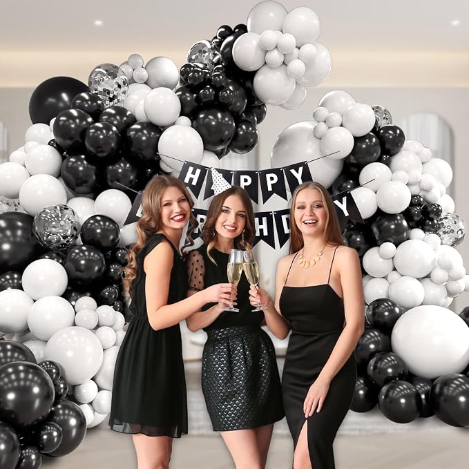 Black and White Balloon Arch Kit - Image 4