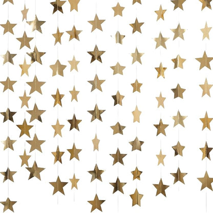 Spakon 65 Feet Glitter Star Paper Garland Banner Hanging Decoration Star by Aranorun