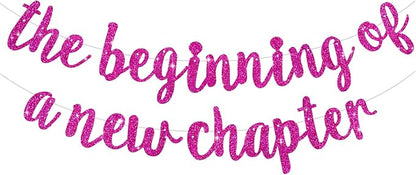 BEISHIDA Rose Red Pre-Strung Glitter The Beginning of A New Chapter Banner | by Beishida