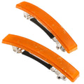 Camila Paris CP3041 French Hair Barrette Clip for Girls, Set of 2 Orange Rubberized Metal Clasp Strong Hold Grip Hair Clips for Women, No Slip Durable Styling Girls Hair Accessories, Made in France
