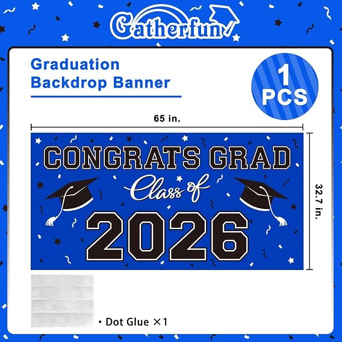 Graduation Party Decorations 2026 Plastic Backdrop - Image 2