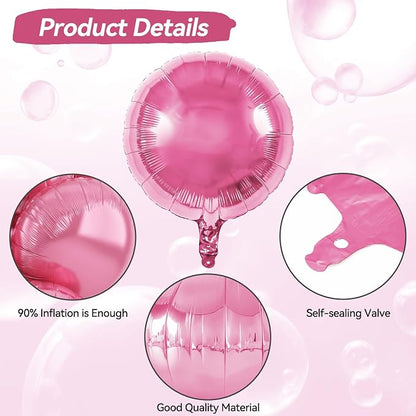 20PCS 18 Inch Round Foil Balloon, Light Pink Round Shape Foil Aluminum Balloons - Image 3