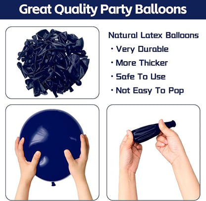 Navy Blue Balloons 100 Pack 12 inch Round Helium Navy Balloons - Image 3