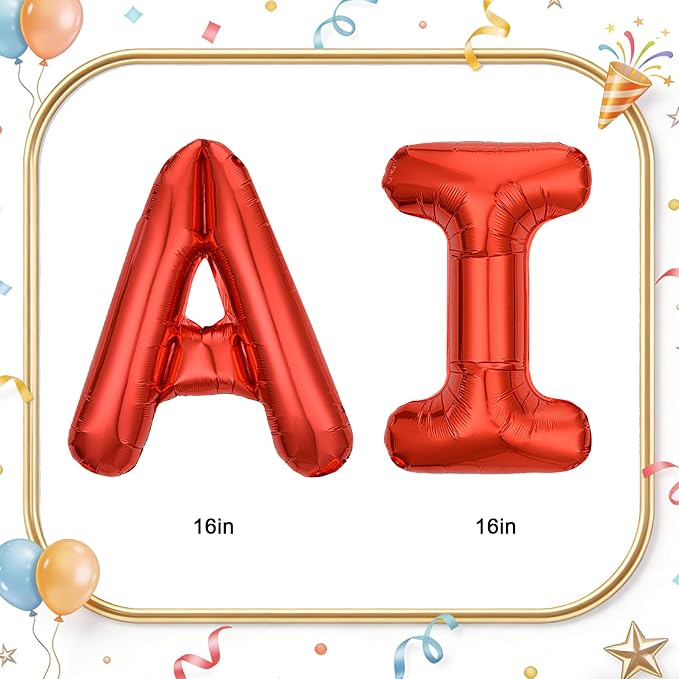 4Pcs Red Lobster & AI Letter Foil Balloons Set, Cartoon Seafood Balloons - Image 3