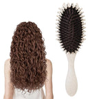 Curly Defining Brush, Curly Hair Styling Brushes Detangler Soft Bristle Hair Brush 1-Pack (Beige)