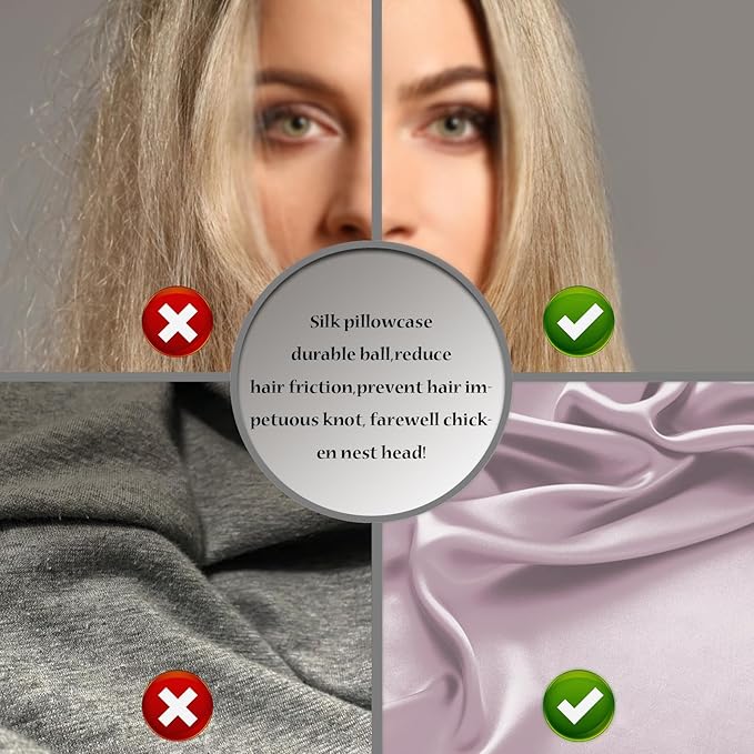 Silk Pillow Cases 2 Pack Soft Breathable and Sliky Queen Size Pillow Cases Set of 2,Natural Mulberry Satin Silk Pillowcase with Hidden Zipper for Hair and Skin (Lavender,20"X 30",2pcs)