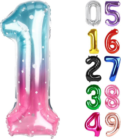 Starry Sky Number 1 Balloon 40 Inch, 1st Birthday Decorations Men Women | Foil by IWERP