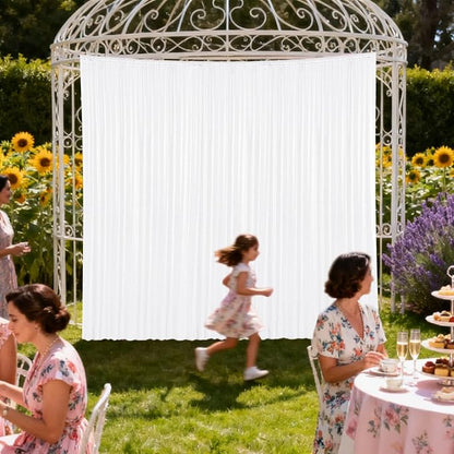2×8FT-2PCS White Sequin Backdrop Curtains Panels, Photography Backdrop Glitter - Image 4
