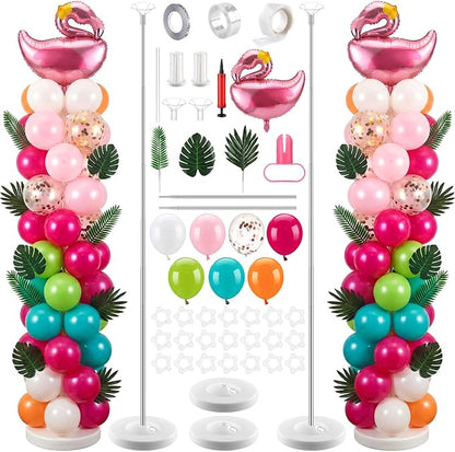 Hungdao 2 Sets Tropical Flamingo Balloon Column Stand Kit 6.5 ft Adjustable by Hungdao