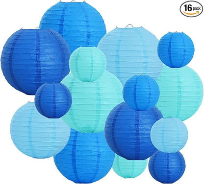 BEISHIDA Sea Mix Paper Lanterns 16Pcs 6/8/10 Inch Round Chinese Lamp | Paper by Beishida