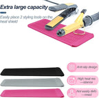 1Pack Silicone Heat Resistant Mat Pouch for Hair Straightener, Curling Iron, Flat Iron and Hot Hair Tools Pink