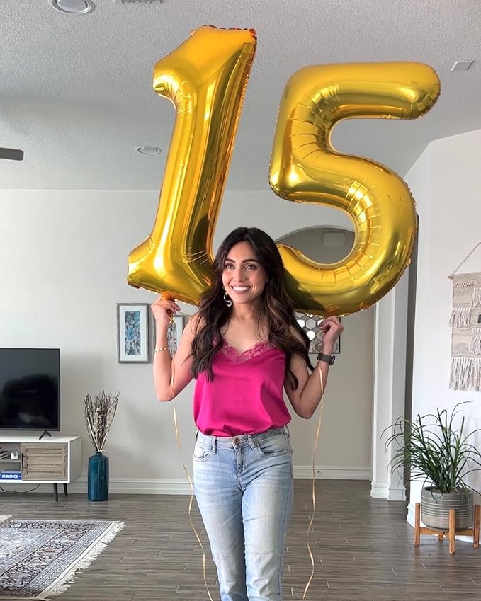 Gold Number 5 Balloon 40 Inch - Image 4