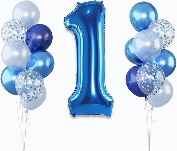 Dark Blue Number 1 Balloon 40 Inch, Large Balloon 1 by Lingqiang