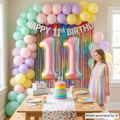 Rainbow Ombre Number 11 Balloon 40 Inch Pastel Foil - Image 2