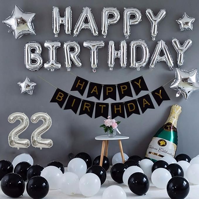 2 Set 20 Pcs Number Balloons 16 Inch Silver 0-9 Number Mylar Foil Balloons - Image 4