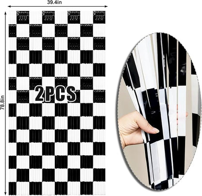 2 Packs Race Car Foil Fringe Curtain, Baby Shower, Racing Car Truck One Happy - Image 6