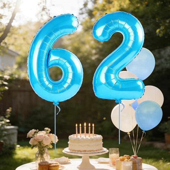 40 Inch Number 62 Balloons for 62nd Birthday Party Decorations, 0-100 Jewelry - Image 3