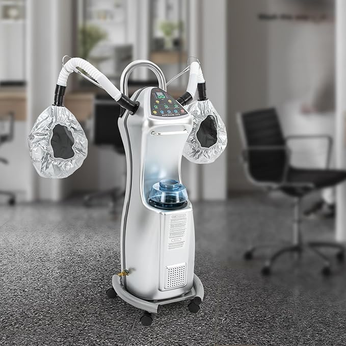 650W Ozone Hair Steamer Machine, Adjustable Height Hooded Heating Steamers w/Brake Wheels, Multifunctional Treatment-Heated Micro Mist Steamer for Home Salon Spa