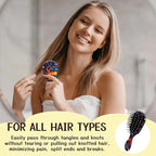 Mini Hair Brush,Cute Detangling Travel Hair Brush,Soft Bristles for Effortless Tangle Removal,Detangler Hairbrush for Women Men Boys Girls Kids Wet Dry All Hair Types (Orange Octopus, Mini)