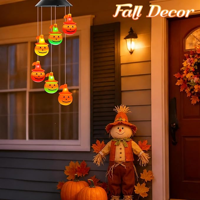 Winzwon Halloween Decorations Fall Decor Solar Pumpkin Outdoor Lights | - Image 5