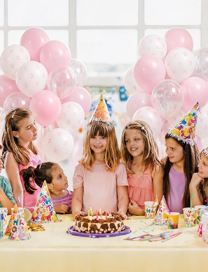 Pink Bow Balloons, Pastel Pink Balloons, Coquette Party Decorations - Image 7