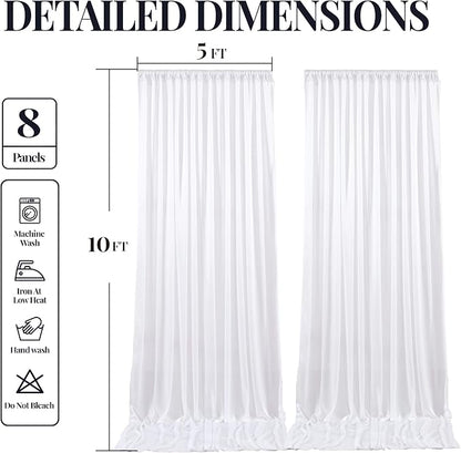 40x10ft White Glitter Backdrop Curtain - Image 9
