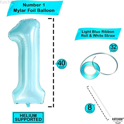 KatchOn Light Blue 1 Balloon Number 40 Inch | Light Blue One Balloon - Image 2