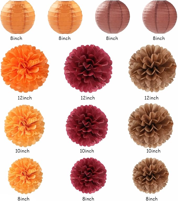 Burgundy Brown-Orange Baby-Shower Boho Party-Decorations - Image 2