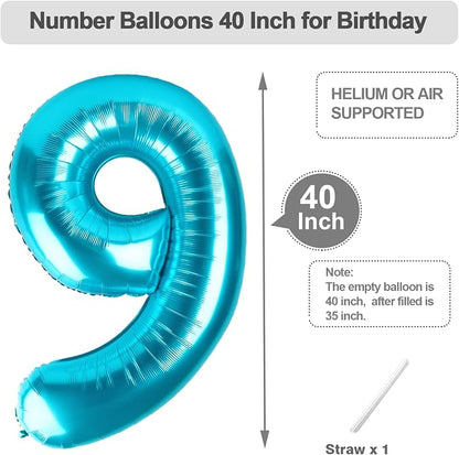 8 Balloon Number 40 Inch Light Blue - Image 5