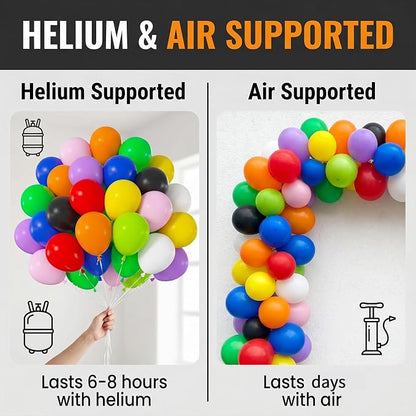 50pcs 12 Inch Premium Multicolor Rainbow Balloons | Helium Quality Colorful - Image 4