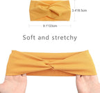 DRESHOW 8 Pack Headbands for Women Yoga Knotted Headbands Elastic Criss Cross Hair Accessories Sports Head Wrap Non Slip