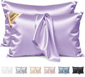 Silk Pillow Cases 2 Pack King Size Mulberry Silk Pillowcase Set of 2 for Hair & Skin 36 x 20 Inches 22 Momme Both Sided Grade 6A Silk Soft Breathable Cooling with Hidden Zipper, Lavender