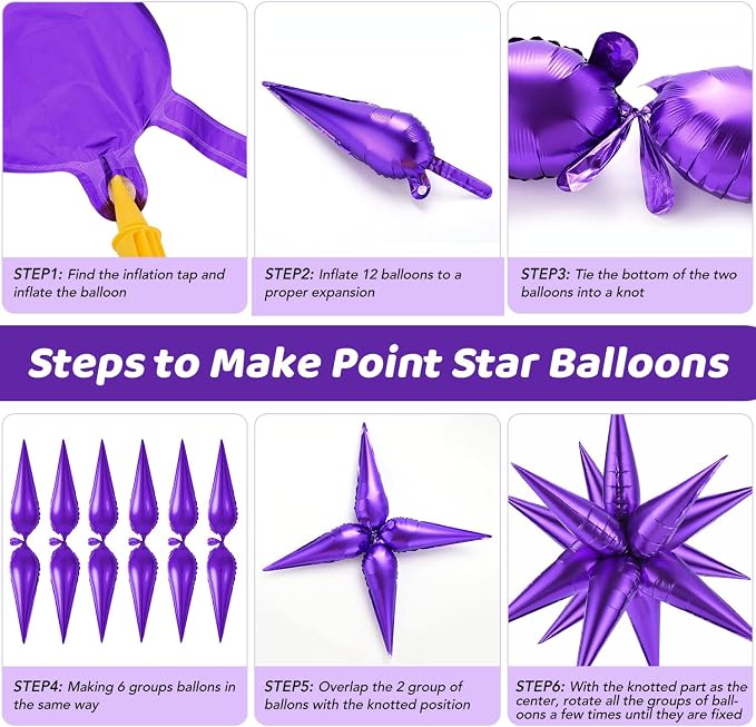 Purple Star Balloons - Image 7