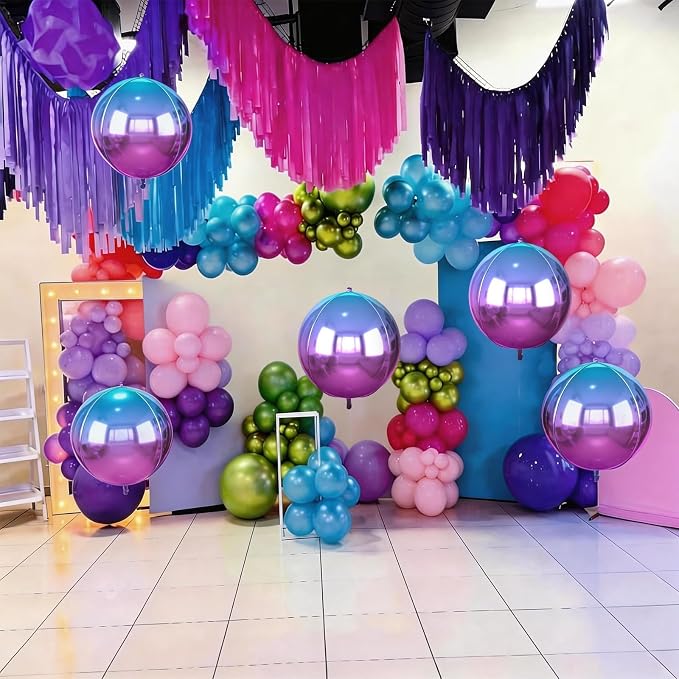 Gradient Purple Round Foil Balloons 9 pcs - Image 8