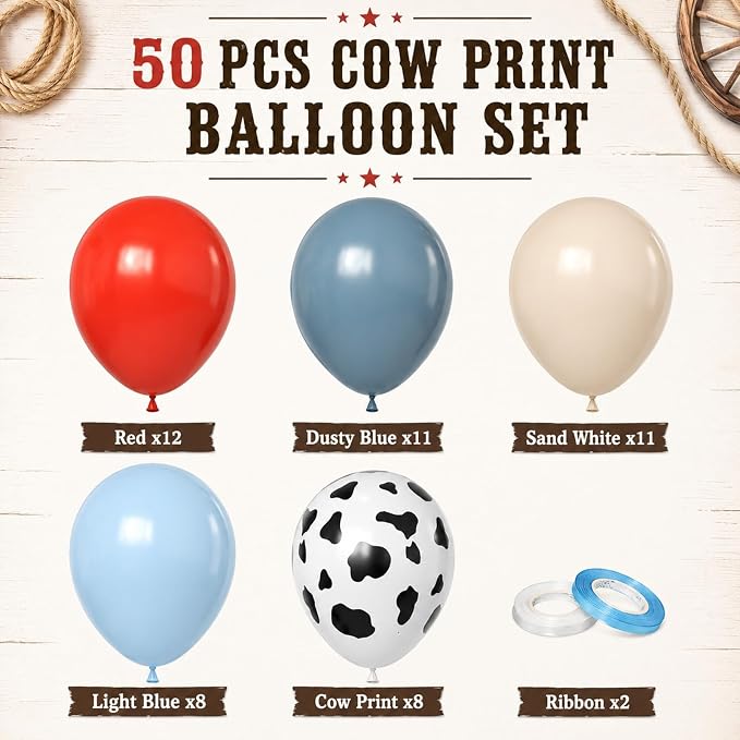 Red Blue Cow Balloons - Image 2