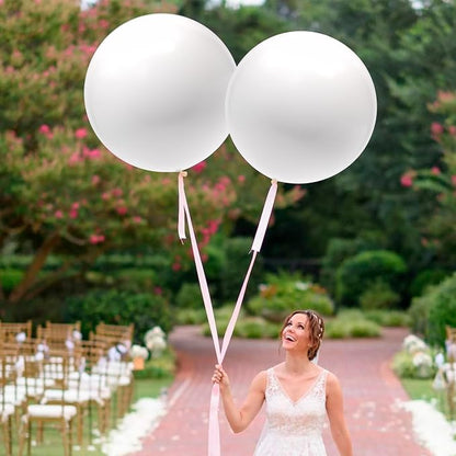 4pcs White Balloons 36 Inch Large Balloons - Image 4