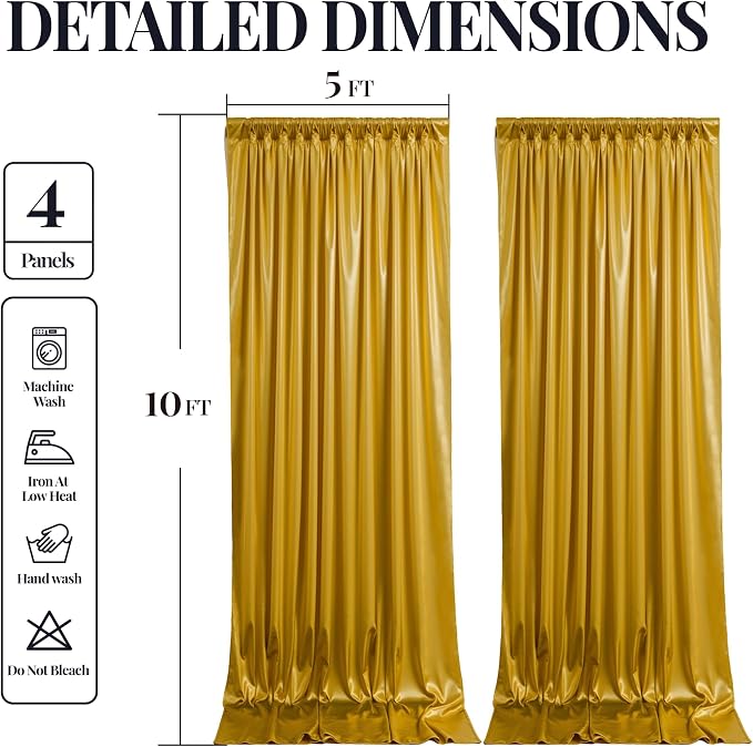 20x10ft Dark Gold Glitter Backdrop Curtain - Image 9