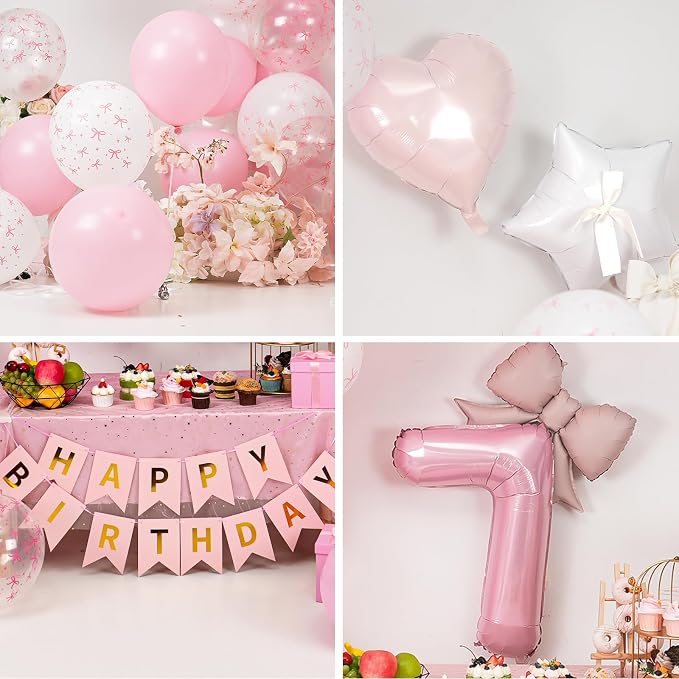 7th Pink Bow Birthday Decorations - Image 8