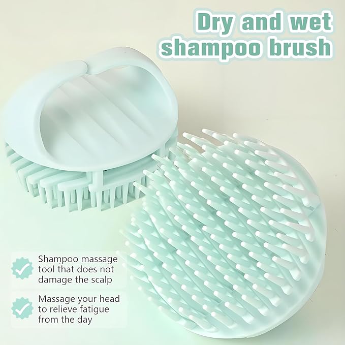 Scalp Massager Shampoo Brush,Scalp Dandruff Removal with Soft Silicone Bristles,Wet & Dry Scalp Care Head Scrubber Hair Washing,Hair Brush for Scalp Exfoliator,Comfortable for All Hair Types,Blue