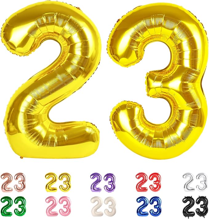 23 Balloon Numbers 40Inch for 23th 32 Year Old Birthday Decorations, Inflation by Mluchee