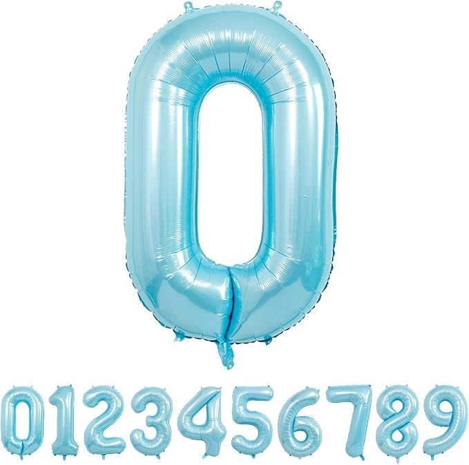 40 Inch light blue Number Balloons, Helium Mylar Foil Number Balloons by Unknown