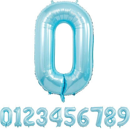 40 Inch light blue Number Balloons, Helium Mylar Foil Number Balloons by Unknown