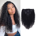 Curly Clip in Hair Extensions For Black Women Brazilian Virgin Human Hair Clip in Extensions for Women 8Pcs Remy Hair with 18Clips 120g 22inch Natural Blackinches