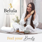 Belula 100% Boar Bristle Hair Brush Set (Medium). Soft Natural Bristles for Thin and Fine Hair. Restore Shine And Texture. Wooden Comb, Travel Bag and Spa Headband Included!