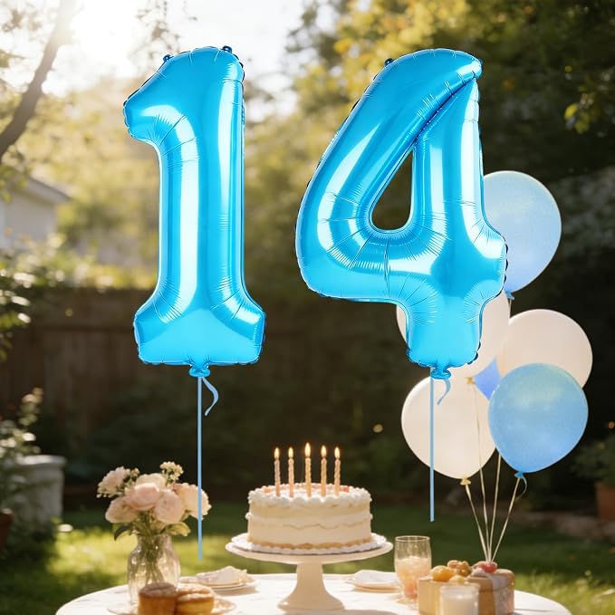 40 Inch Number 14 Balloons for 14th Birthday Party Decorations, 0-100 Jewelry - Image 3