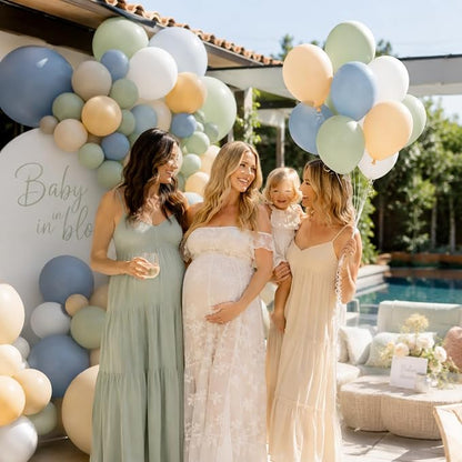Blue Green White Balloons 12INCH Coastal Summer Baby Shower Birthday Decor | - Image 7