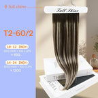 Full Shine Clip in Human Hair Extensions 16 Inch Clip in Extensions Brown Ombre Dark Brown Mix Platinum Blonde Straight Double Weft Brazilian Hair for Women 7 Pcs 120 G