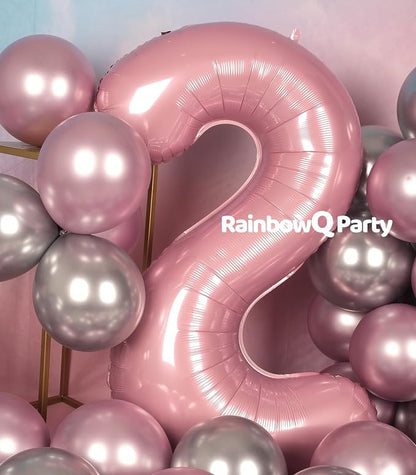 RainbowQ Pink 2 Balloon Number 40 Inch 0-40 Foil Large Balloons | Big Mylar 2 - Image 5